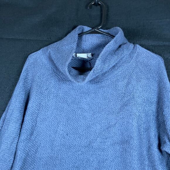 Soft Surroundings Womens Sweater Navy High Neck Pullover Cotton Blend Petite XS - Picture 2 of 9